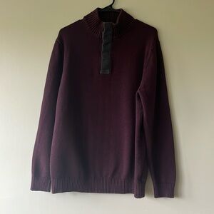 Men’s Refectory maroon and grey pull over sweater. Size Large 100% cotton.